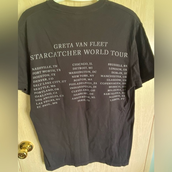 Greta Van Fleet Starcatcher World Tour Black T Shirt Unisex Size M Rock Band EUC - Picture 2 of 5